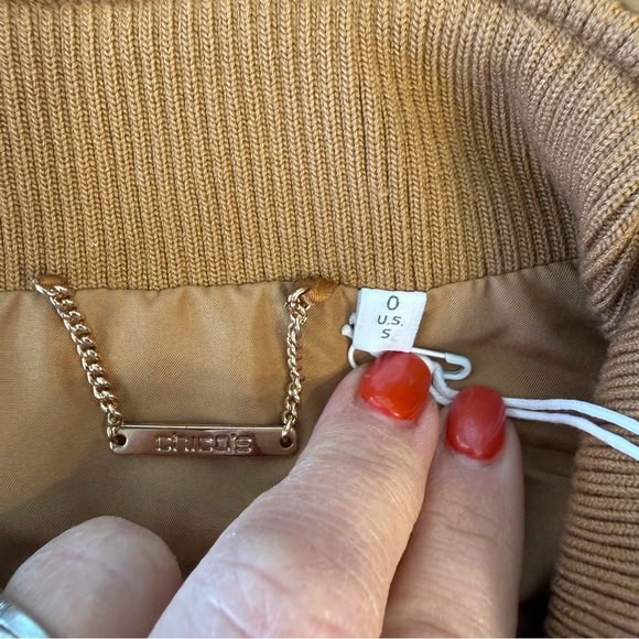 NWT Chico’s quilted rib trim vest Tan camel size 0 small - Picture 4 of 10